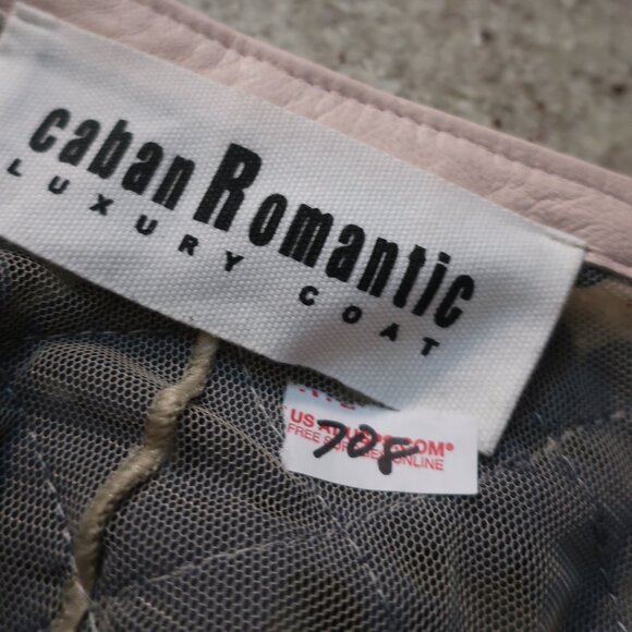 Caban Romantic Navy Blush Brown Laser Cut Leather Applications Jacket 48 US/XL - Picture 7 of 11